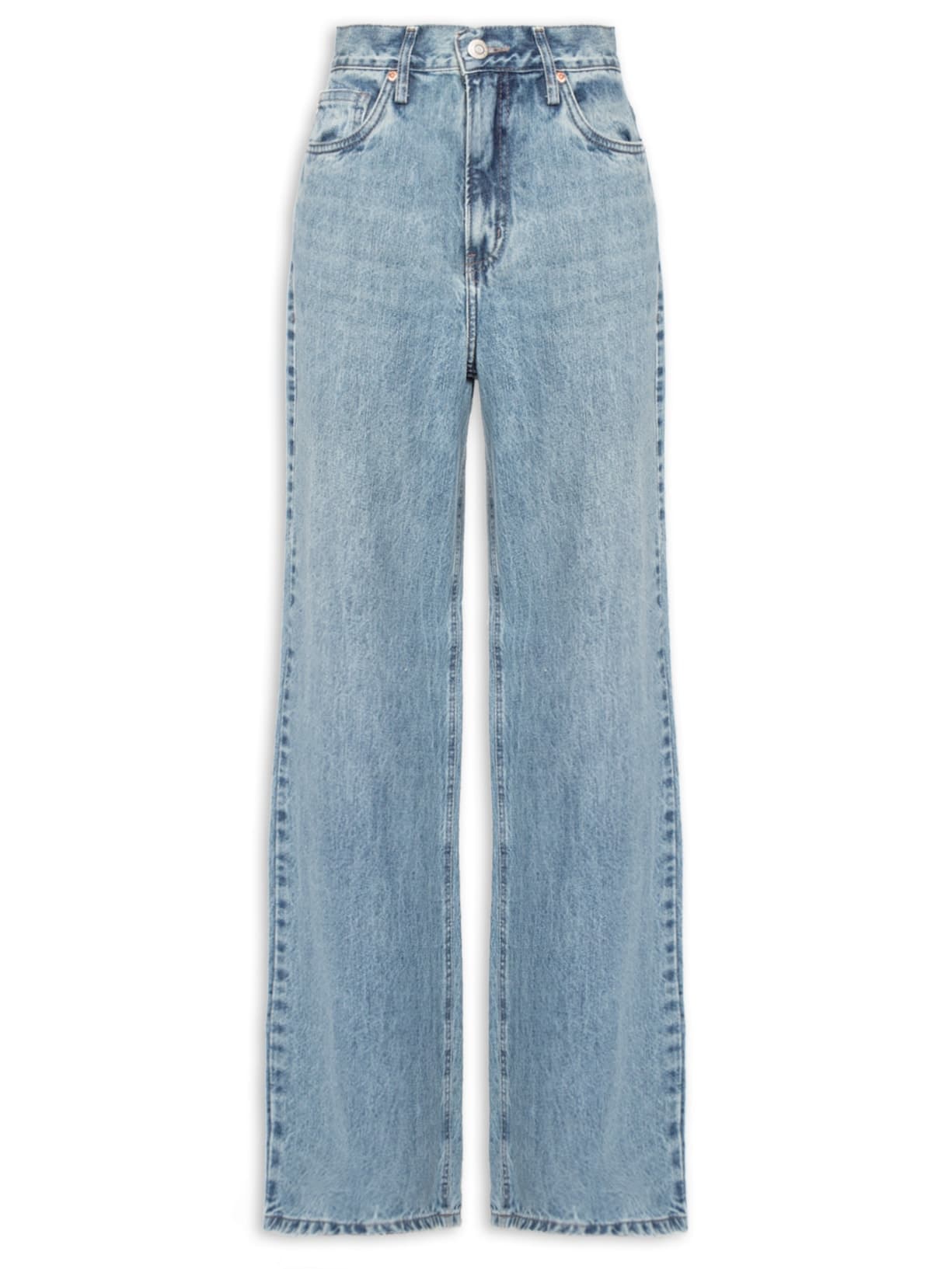 Calça Feminina Jeans Wide Leg Copenhague New B - Azul